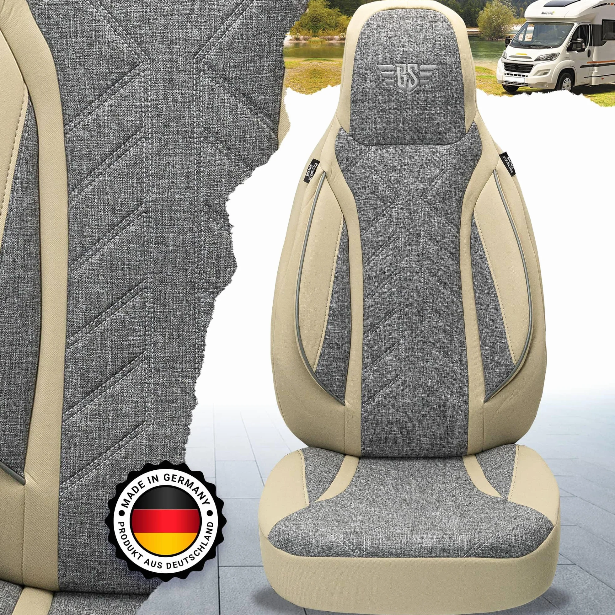 BREMER SITZBEZÜGE Pokrowce na przyczepy kempingowe FIAT Ducato Jumper Boxer PLKT209
