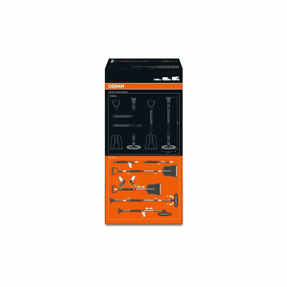 OSRAM SNOWbrush 010, 4w1, łopata, skrobaczka do lodu, myjka do okien