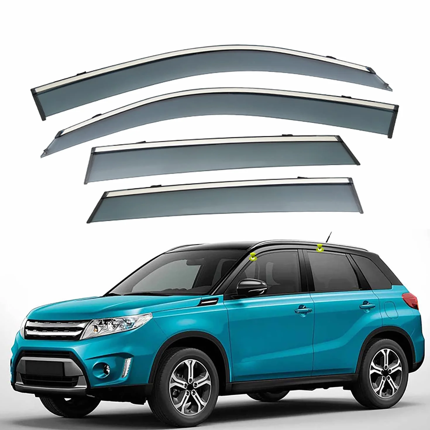 4 szt. Samochodowe owiewki do Suzuki Vitara MK4-LY 2015-2021, boczne szyby deflektory deflektorów samochodowych akcesoria