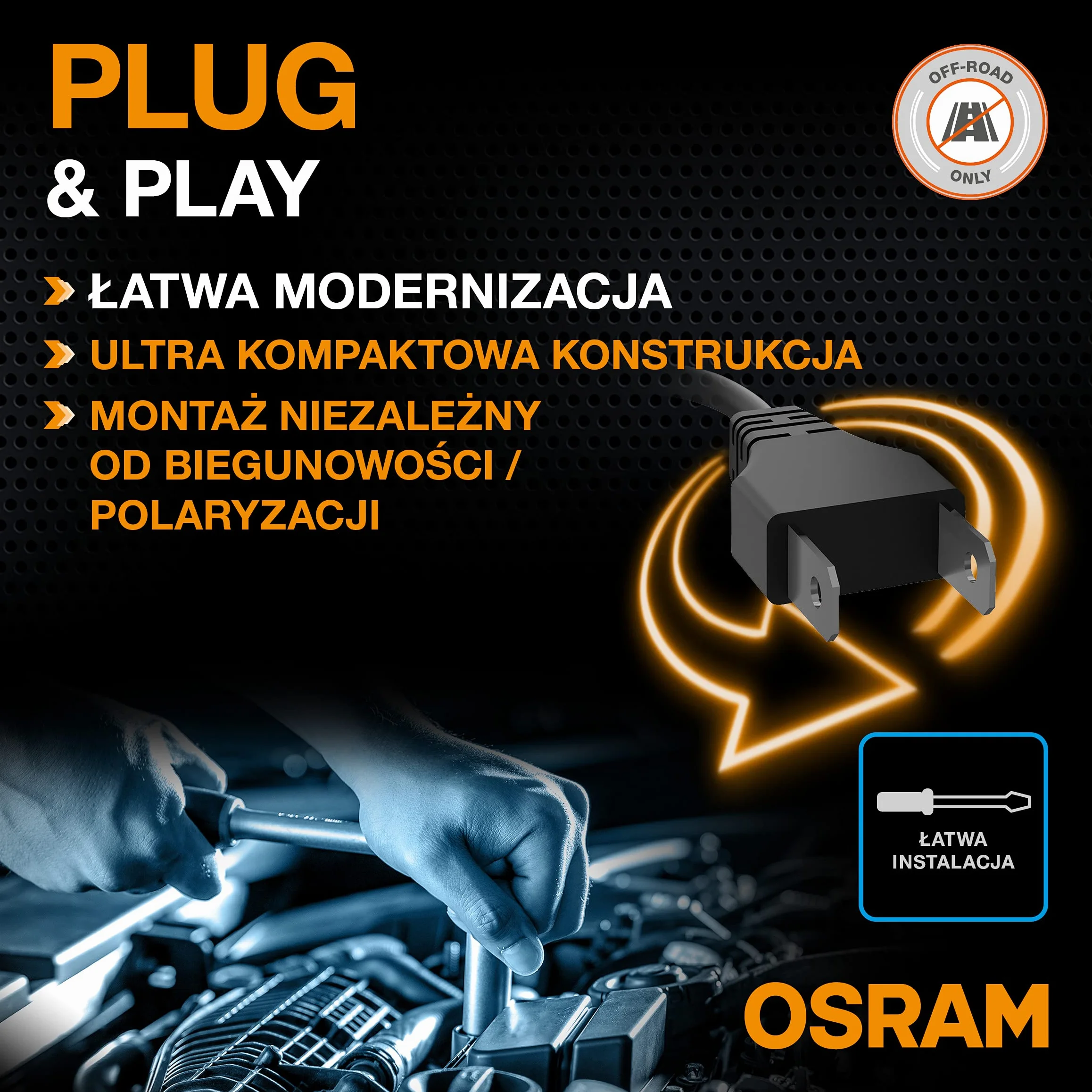 OSRAM LEDriving XTR, reflektory LED ≜H7 LED, zimne białe światło LED, tylko w terenie, 64210DWXTR, składane pudełko kartonowe (2 lampy)