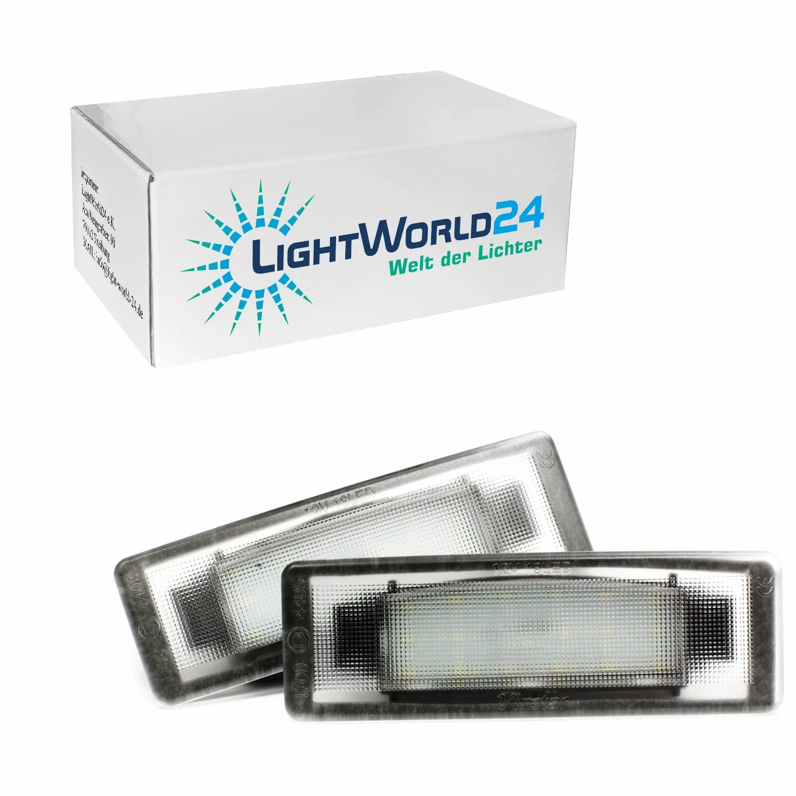LIGHTWOLD24 SMD LED oświetlenie tablicy rejestracyjnej odpowiednie do Tucson / i40 /Sportage/Ceed/ProCeed/Ceed GT/Stonic/e-Soul ze znakiem kontrolnym E