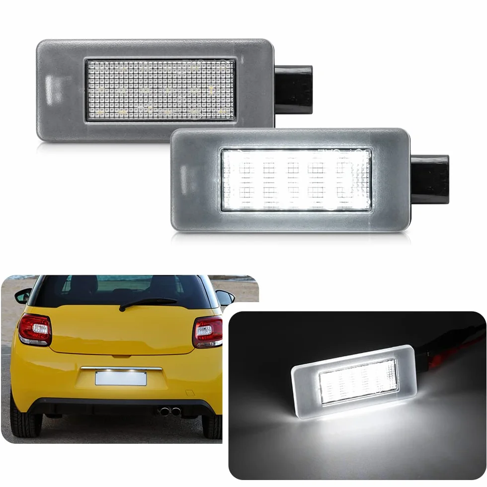 Oświetlenie LED Tablicy Rejestracyjnej Do Peugeot 207 CC 208 2008 308 MK2 308 CC 3008 508 5008 Do Citroen C3 III C4 II C5 III Aircross Canbus LED Etykieta OEM: 9682403680