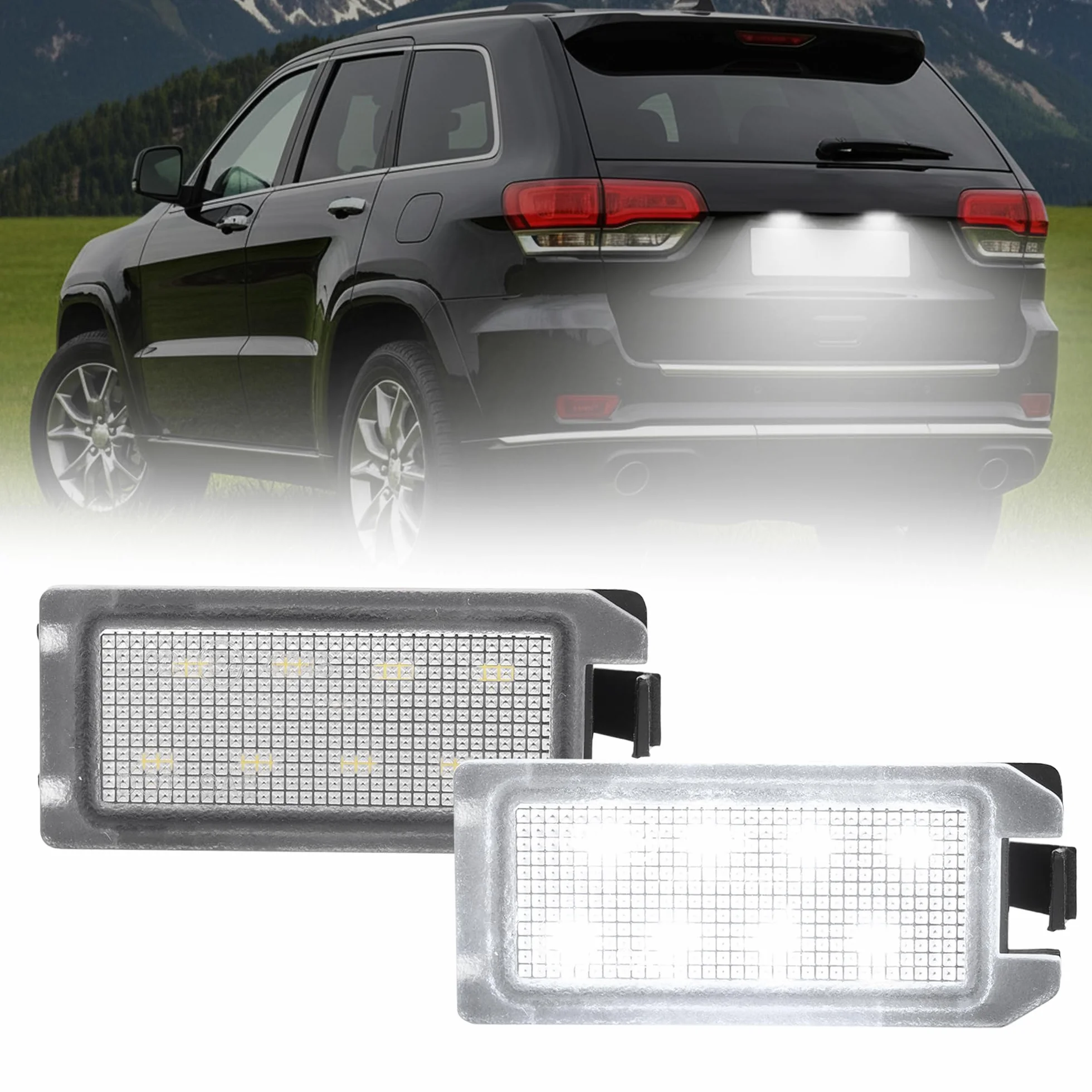 Canbus LED-oświetlenie tablic rejestracyjnych dla Jeep Grand Cherokee (WK2) Compass Patriot Dodge Viper Jasny biały 6000K 12V LED-zestawy świateł tylnych