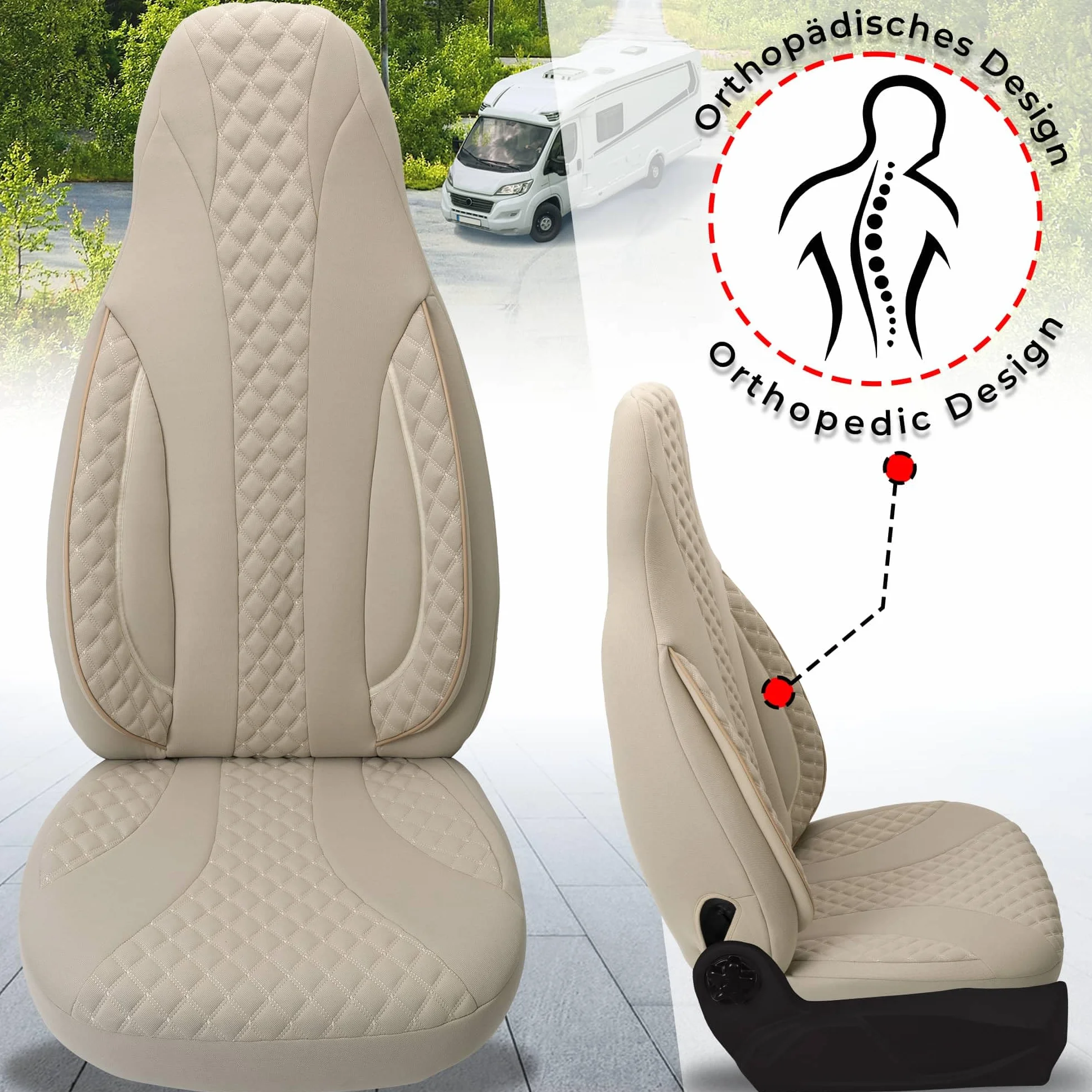 BREMER SITZBEZÜGE Pokrowce na samochód kempingowy Fiat Ducato 250 Cruiser Line 640 WPL405