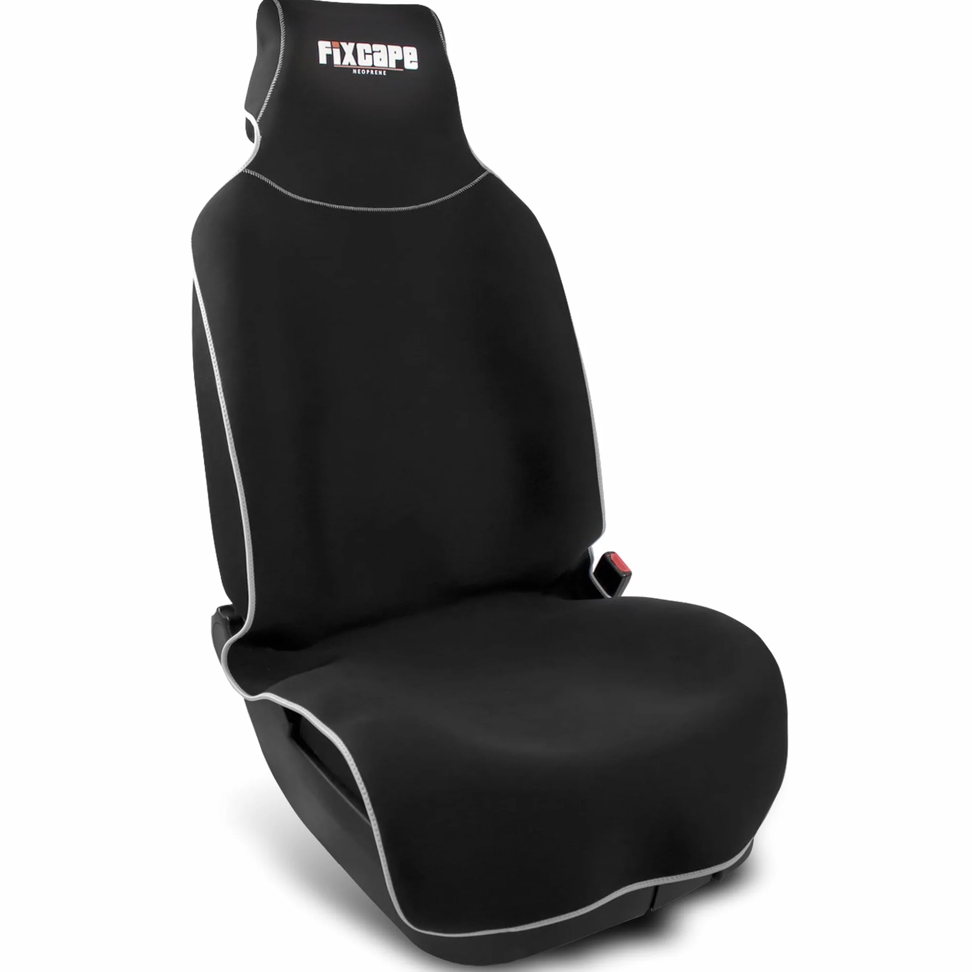fixcape Neoprene pokrowce na przednie siedzenia samochodowe, zwycięzca porównania, uniwersalne, wodoszczelne, do warsztatu, sportu, hobby (kolor czarny/szary)