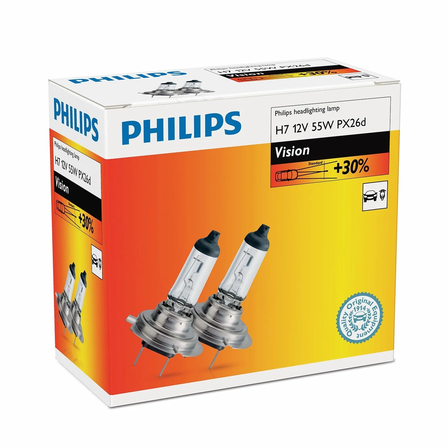 Philips H7 Vision żarówka samochodowa 12 V 55 W PX26d 30% 2 szt.