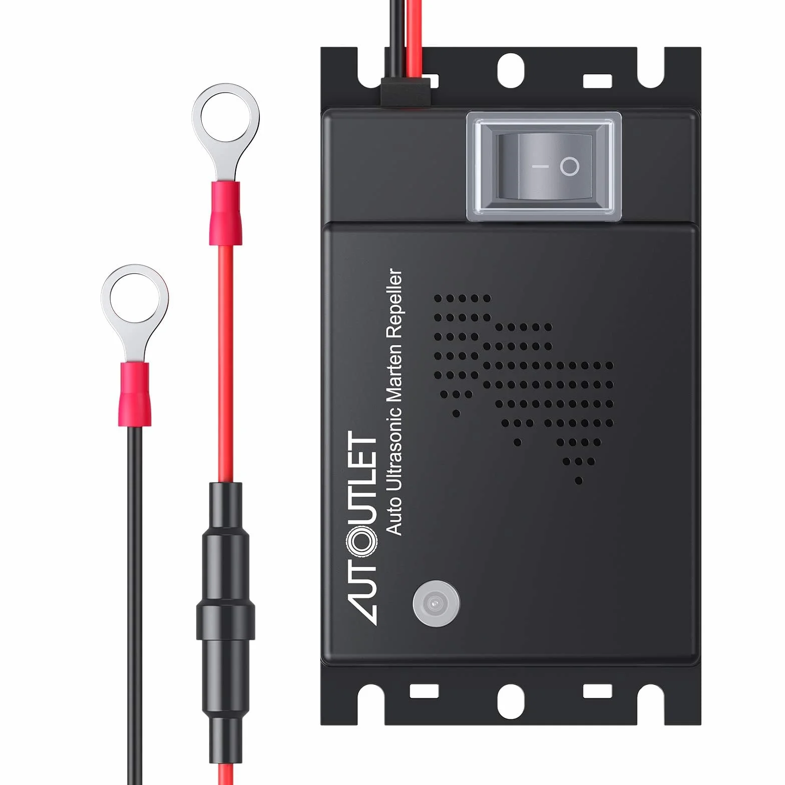 AUTOUTLET Ultradźwiękowy ultradźwiękowy odstraszacz myszy samochodowych 12 V, emisja częstotliwości fal dźwiękowych 12-45 kHz, długość kabla 50 cm, dodatek do myszy, owadów