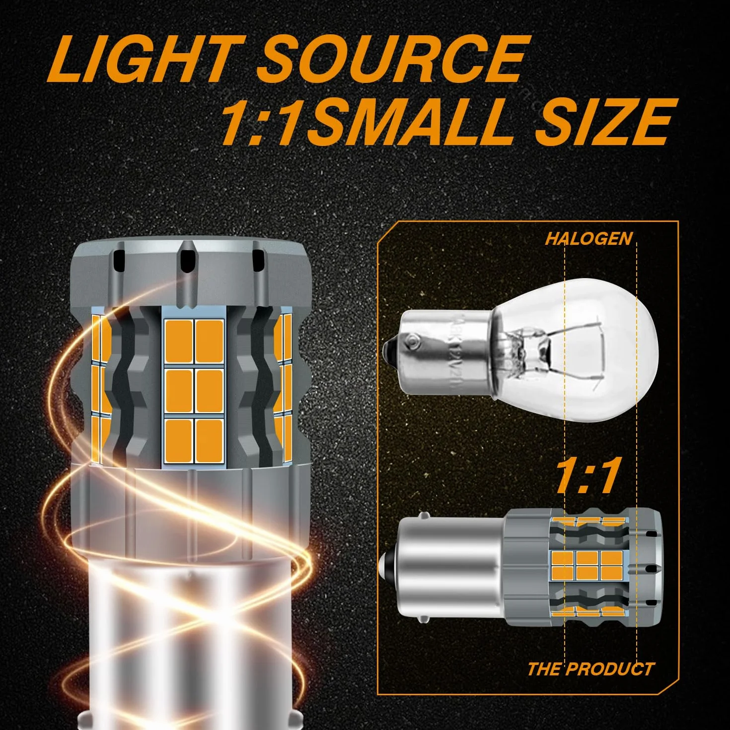 2 szt. 1156 LED Bursztynowa żarówka CANBUS wolny błąd Anti Hyper Flash 7506 BA15S P21W wymiana super jasnej żarówki 30-SMD 25W 4000LM