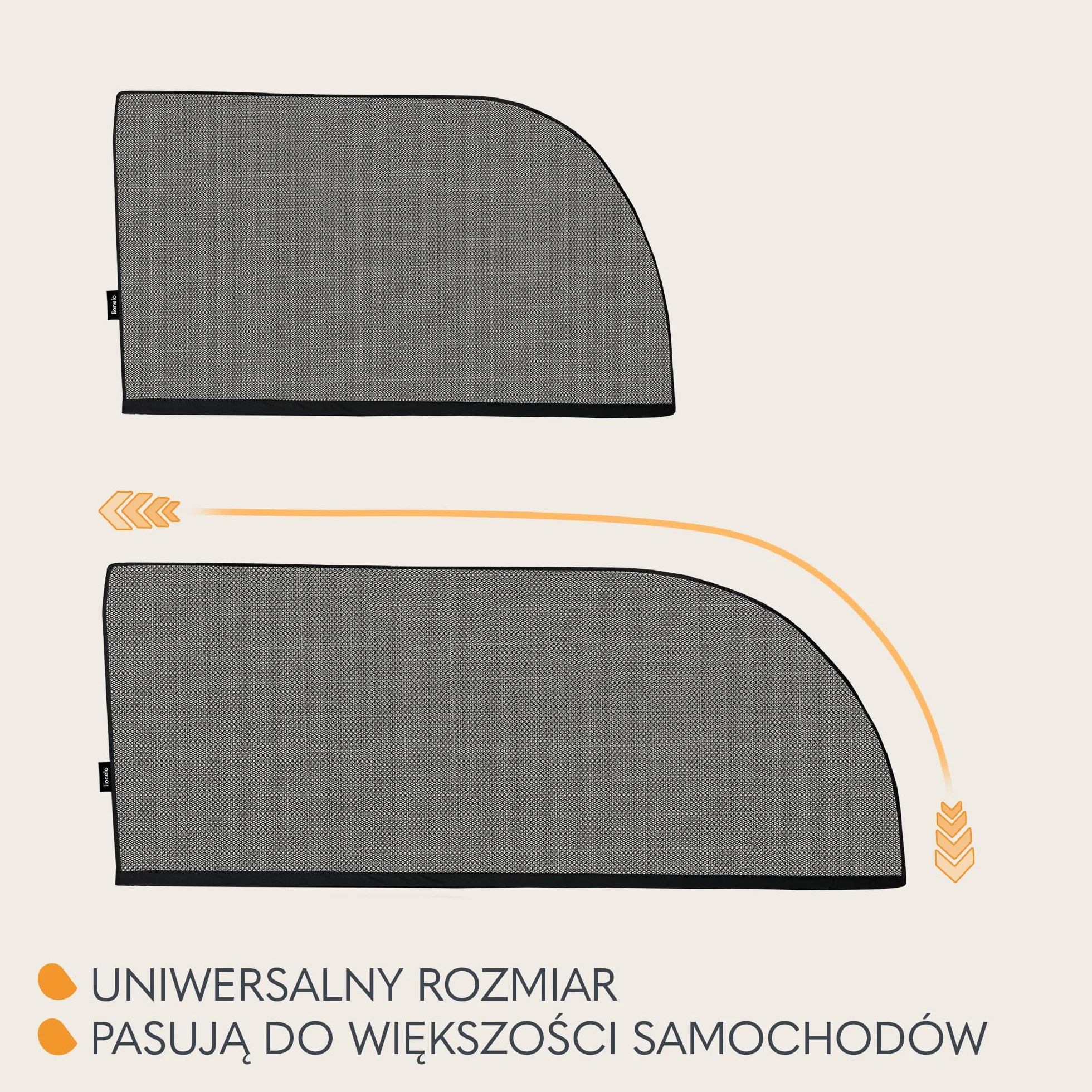 LIONELO SUNBLOCKER Uniwersalna Samochodowa Przeciwsłoneczna Osłona na Szyby dla Dzieci 2 Sztuki Ochrona UVA i UVB Przed Słońcem i Przed Nagrzaniem Samochodu Łatwy Montaż Moskitiera