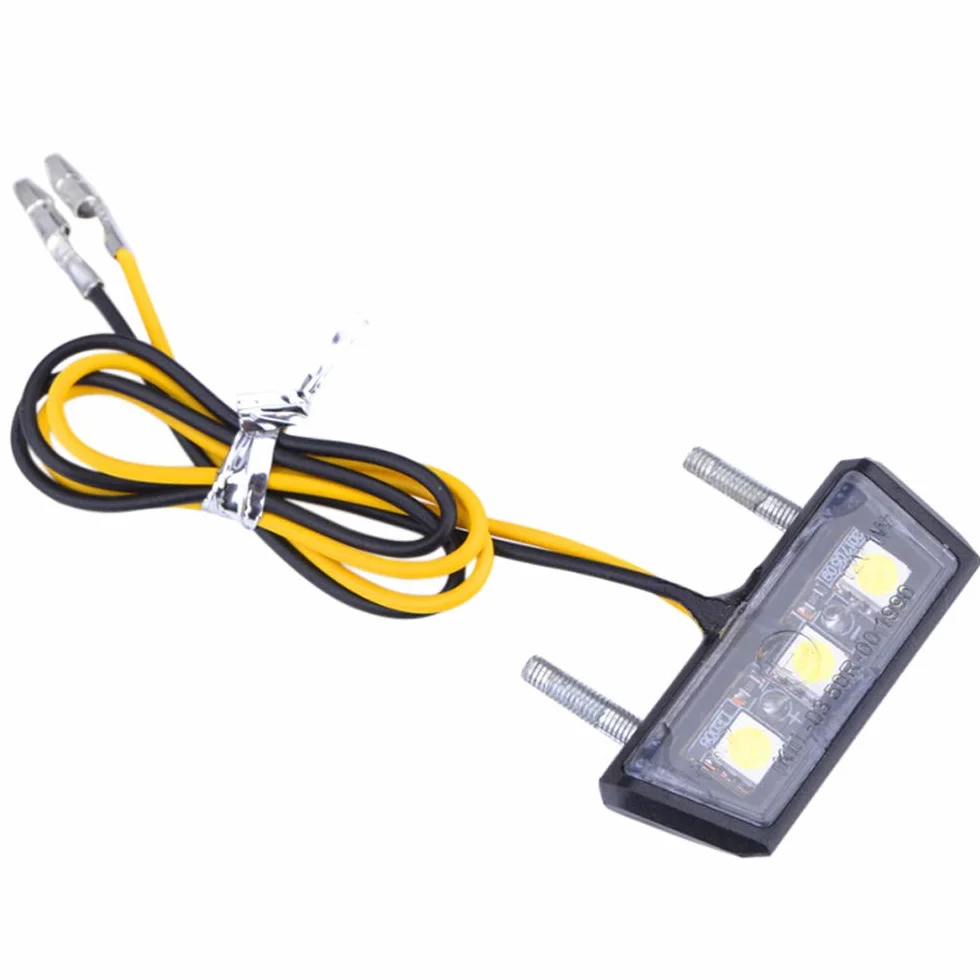 Greluma 1 szt. lampka tablicy rejestracyjnej motocyklowej 3 SMD LED Chip Mini Tiny lampa