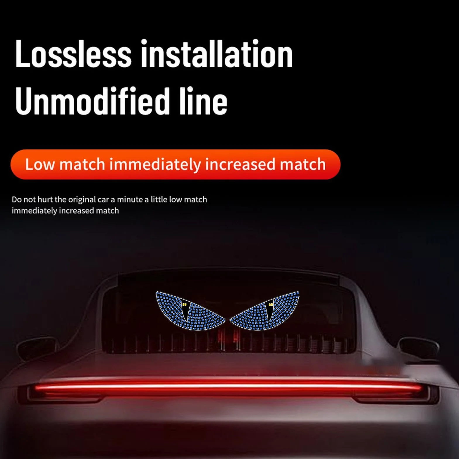 Devil Eyes Light for Windshield, Dynamic Demon Eye Lamp, LED Lights for Car Windshield, Car Warning Lights, Truck Eyes Car Decoration, USB Plug-In Demon Lights, Cool Car Accessories, Windshield Eyes