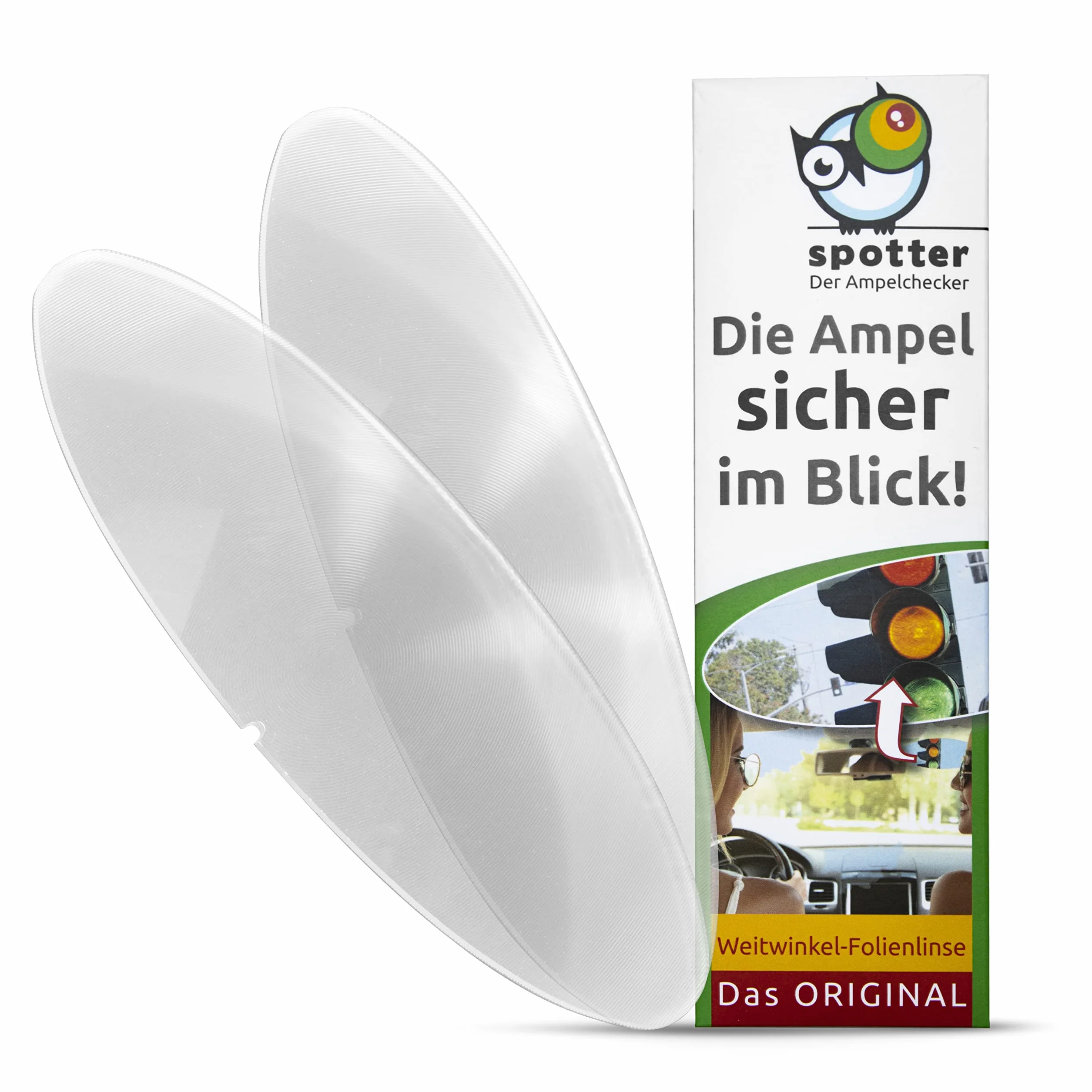 Spotter Ampelchecker Soczewka Fresnela do przedniej szyby, szerokokątna soczewka samoprzylepna, folia Fresnel, dla lepszej widoczności, szerokokątna folia na przednią szybę samochodu, nadaje się do