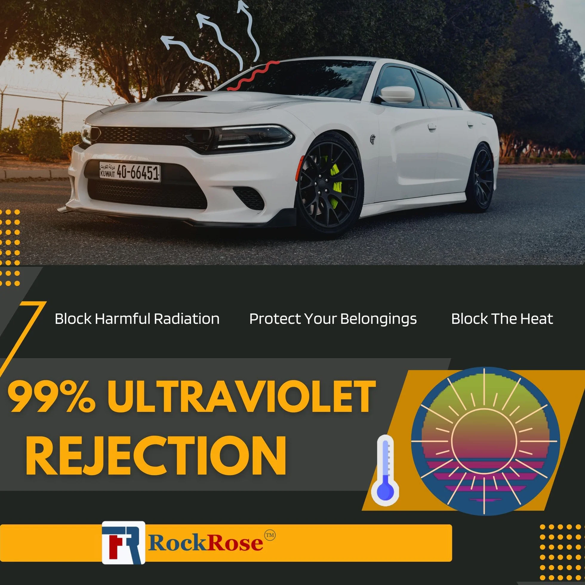 Charcoal 2PLY Nano Ceramic 50% VLT Car Tint 20 in x 15 FT Professional Window Tint Tint Heat, UV 99% and IRR 85% to 90% Tint for Cars or Building Adhesive Film Easy Shrink, Plotter Friendly