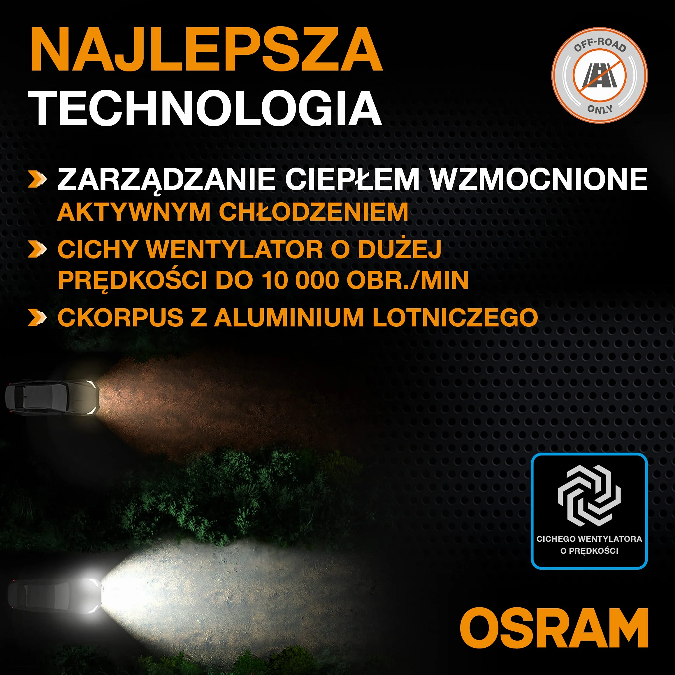 OSRAM LEDriving XTR, reflektory LED ≜H7 LED, zimne białe światło LED, tylko w terenie, 64210DWXTR, składane pudełko kartonowe (2 lampy)