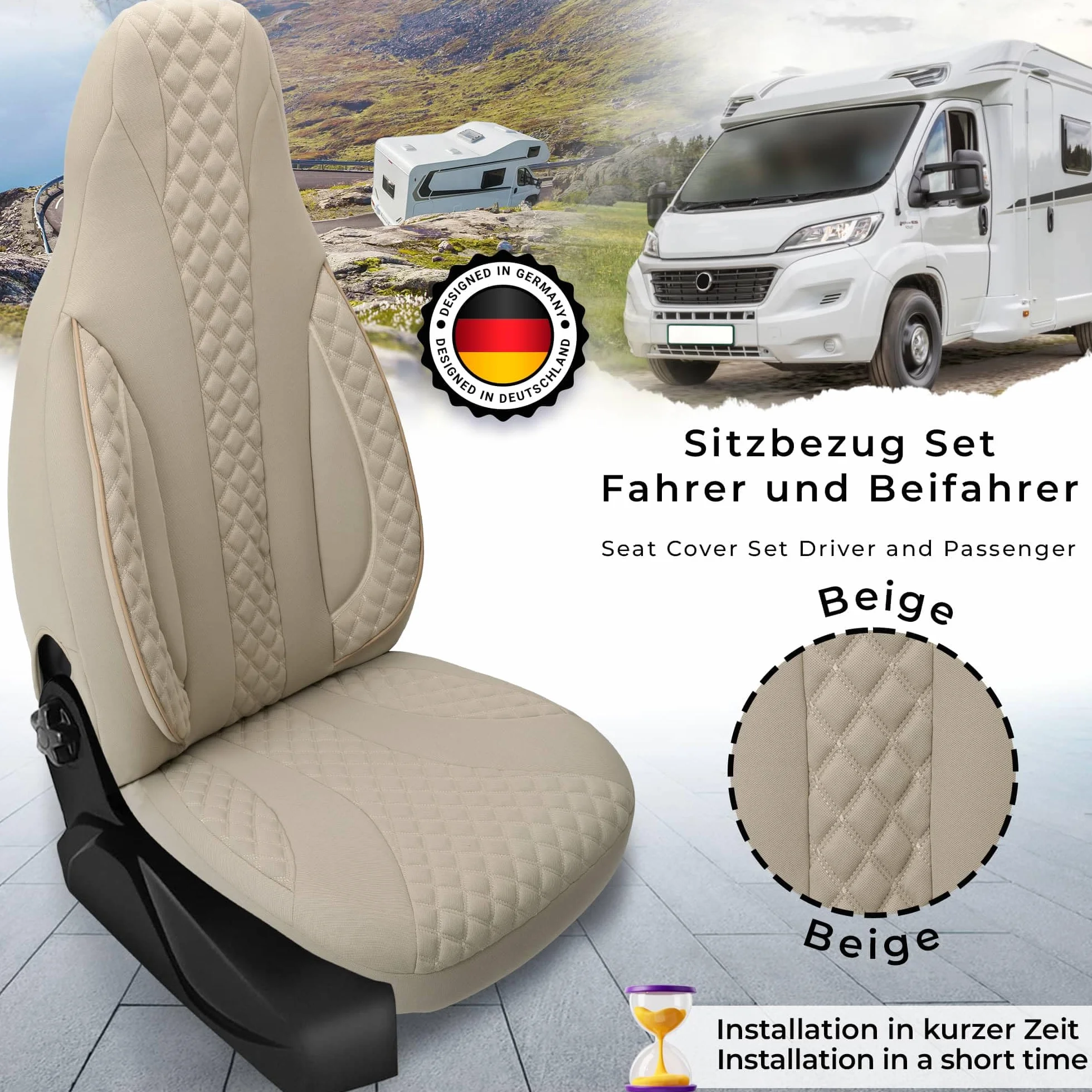 BREMER SITZBEZÜGE Pokrowce na samochód kempingowy Fiat Ducato 250 Cruiser Line 640 WPL405